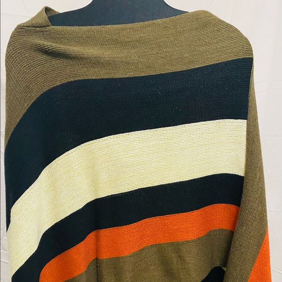 Autumn Winter Tassel Knitted Sweater Fashion Striped Pancho - Picture 4 of 4